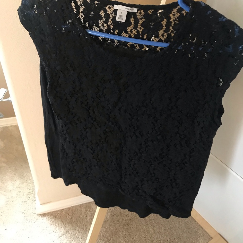 black lace shirt